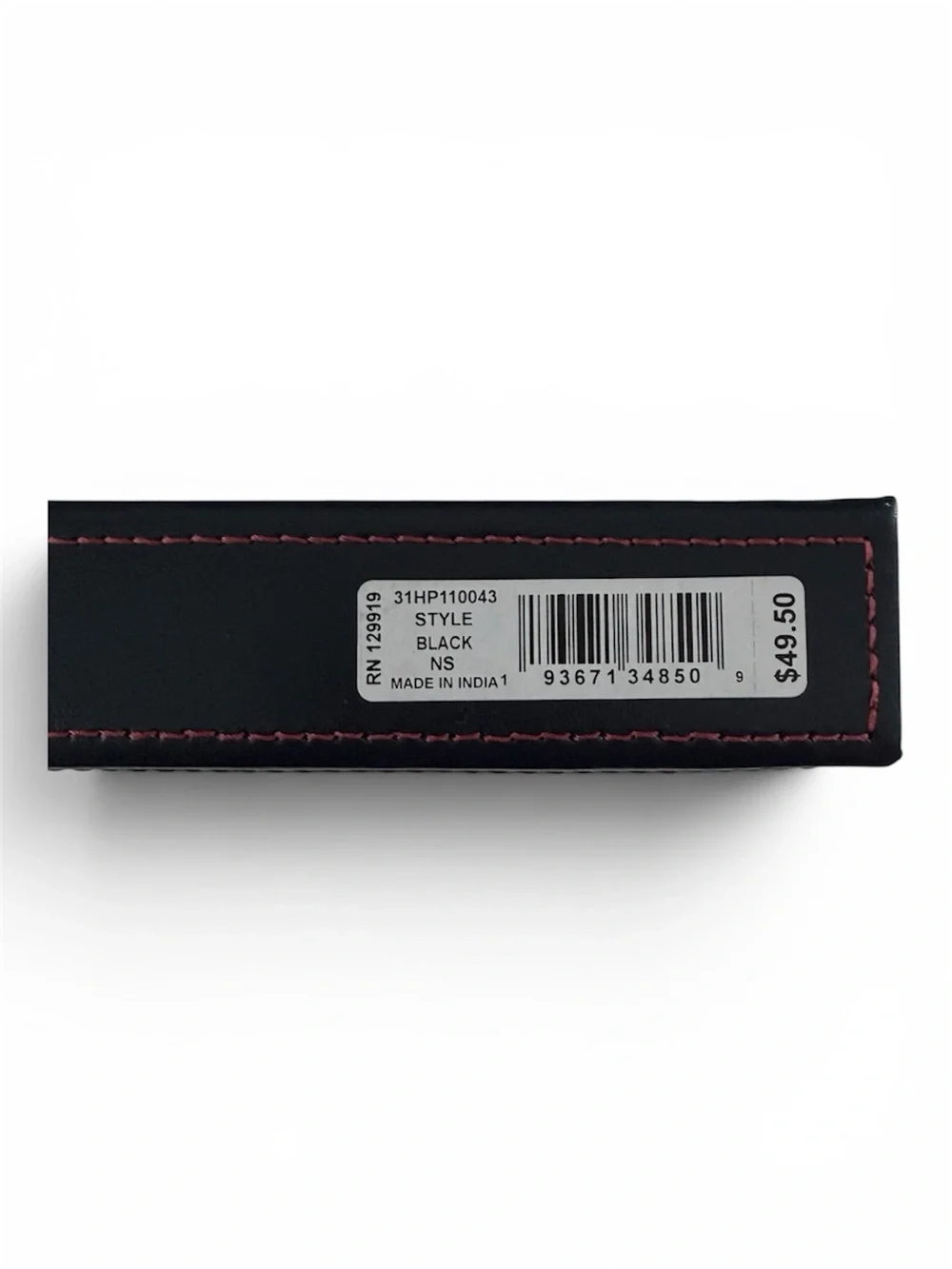 Tommy Hilfiger Trifold Black Leather Card Holder with Flag Accent